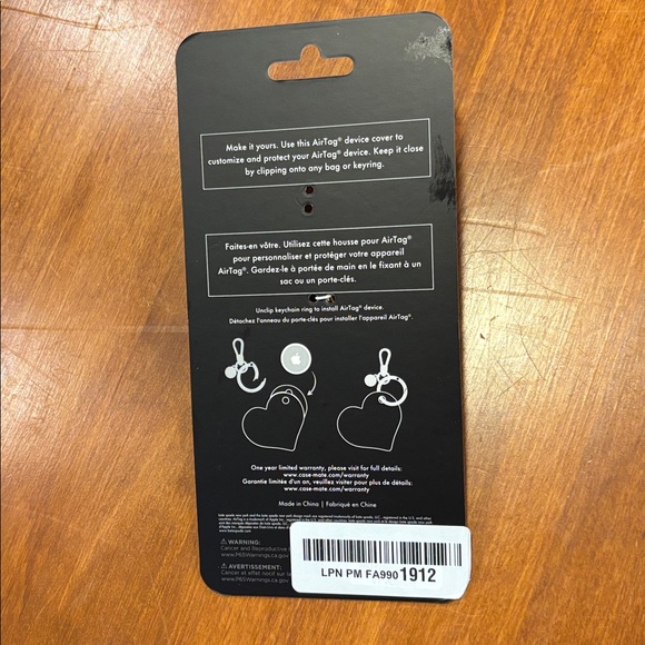 NWT Kate Spade AirTag Charm Keychain Heart Red - Picture 5 of 5